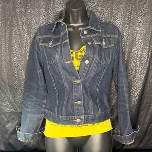 Angels Dark Blue Jean Jacket Size Small